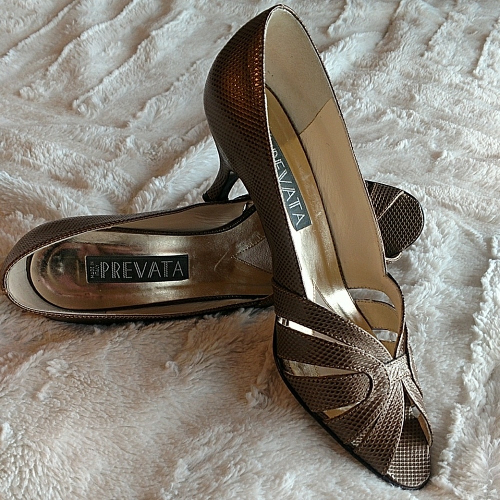 Vintage Prevata Bronze Faux Snake Skin